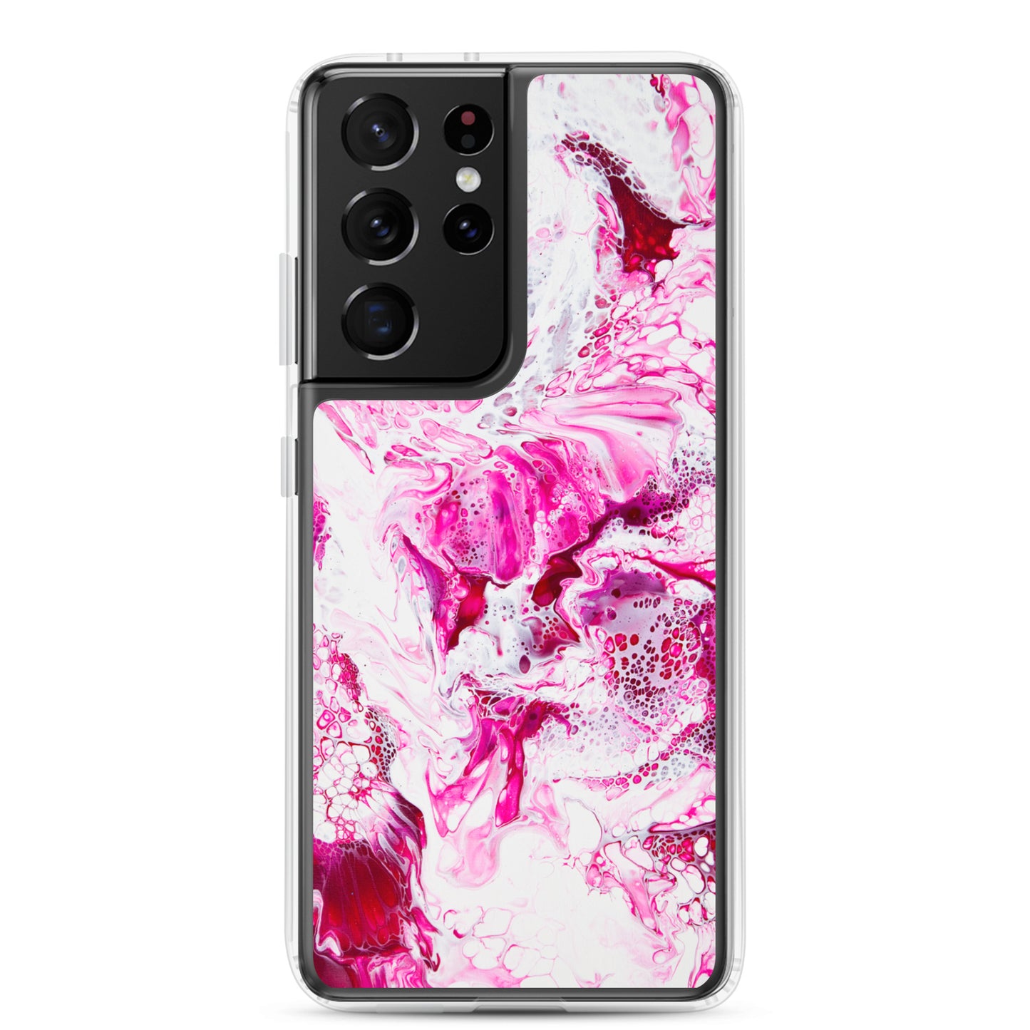 NightOwl Studio Custom Phone Case Compatible with Samsung Galaxy, Slim Cover for Wireless Charging, Drop and Scratch Resistant, Pink Distortion