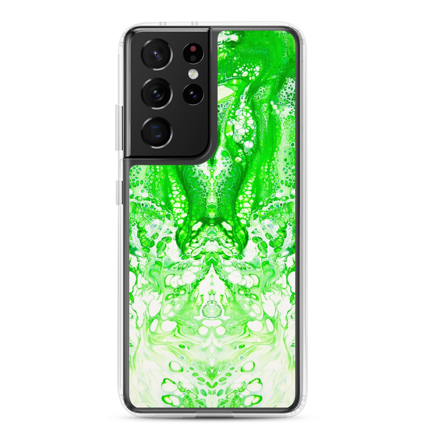 NightOwl Studio Custom Phone Case Compatible with Samsung Galaxy, Slim Cover for Wireless Charging, Drop and Scratch Resistant, Lime Time