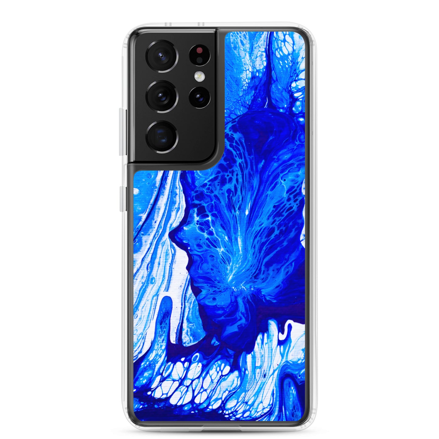 NightOwl Studio Custom Phone Case Compatible with Samsung Galaxy, Slim Cover for Wireless Charging, Drop and Scratch Resistant, Ms. Blue