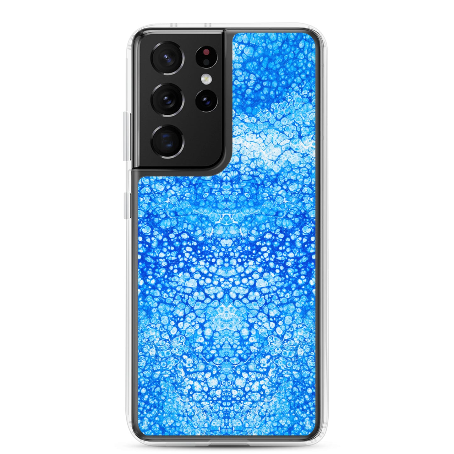 NightOwl Studio Custom Phone Case Compatible with Samsung Galaxy, Slim Cover for Wireless Charging, Drop and Scratch Resistant, Cryptic Blue