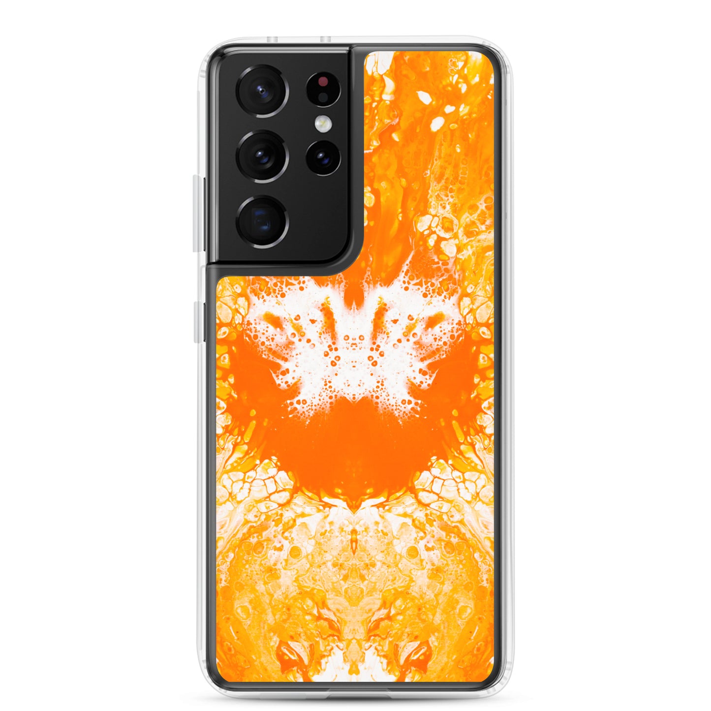 NightOwl Studio Custom Phone Case Compatible with Samsung Galaxy, Slim Cover for Wireless Charging, Drop and Scratch Resistant, Naranja