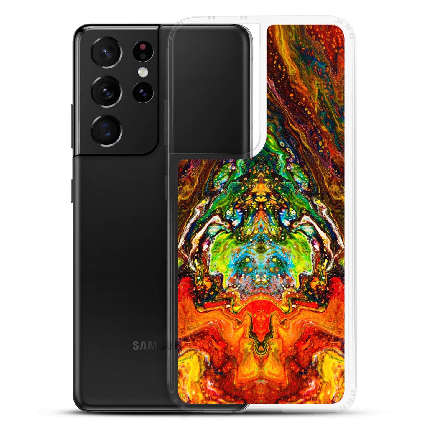 NightOwl Studio Custom Phone Case Compatible with Samsung Galaxy, Slim Cover for Wireless Charging, Drop and Scratch Resistant, Psychedelic Something