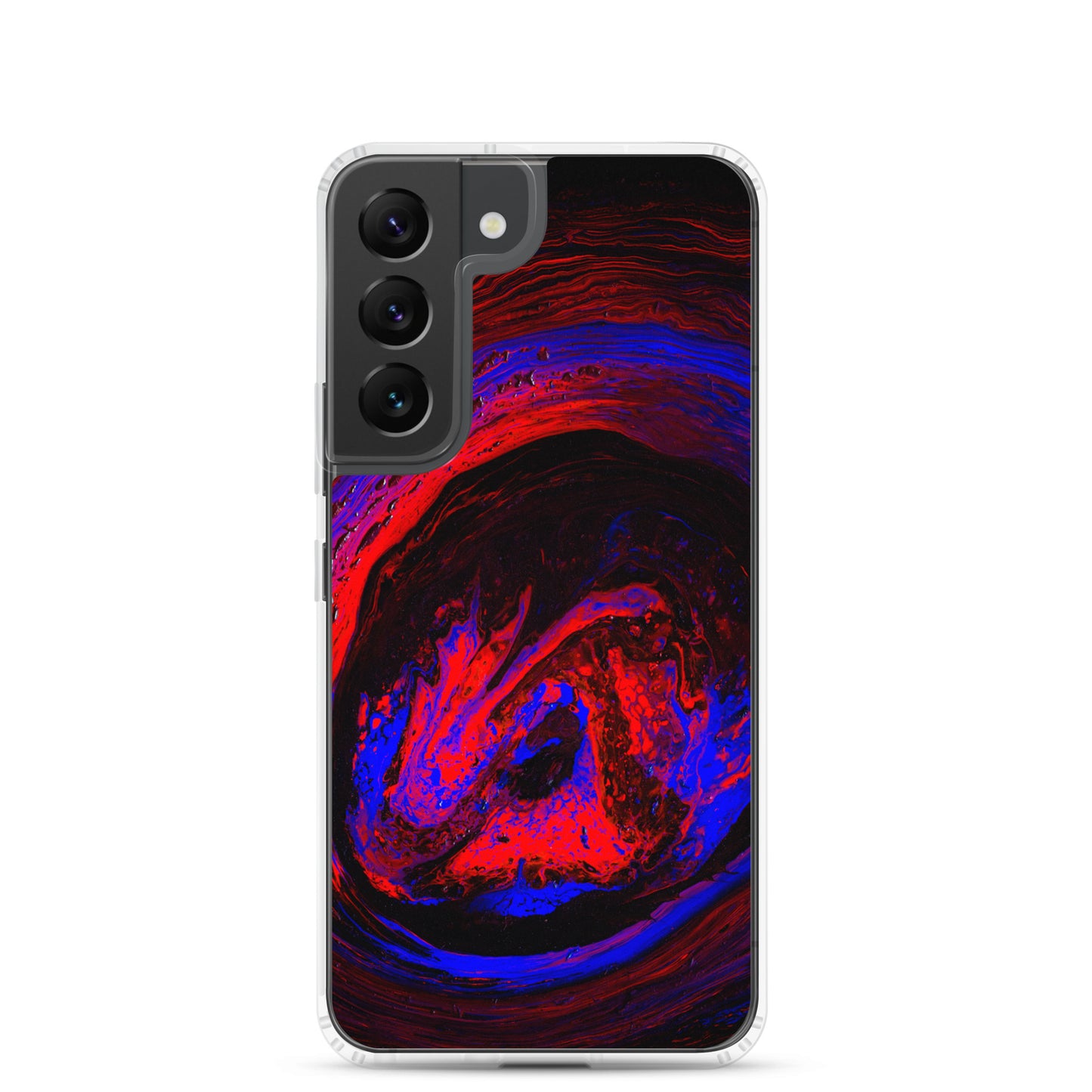 NightOwl Studio Custom Phone Case Compatible with Samsung Galaxy, Slim Cover for Wireless Charging, Drop and Scratch Resistant, Red Vortex