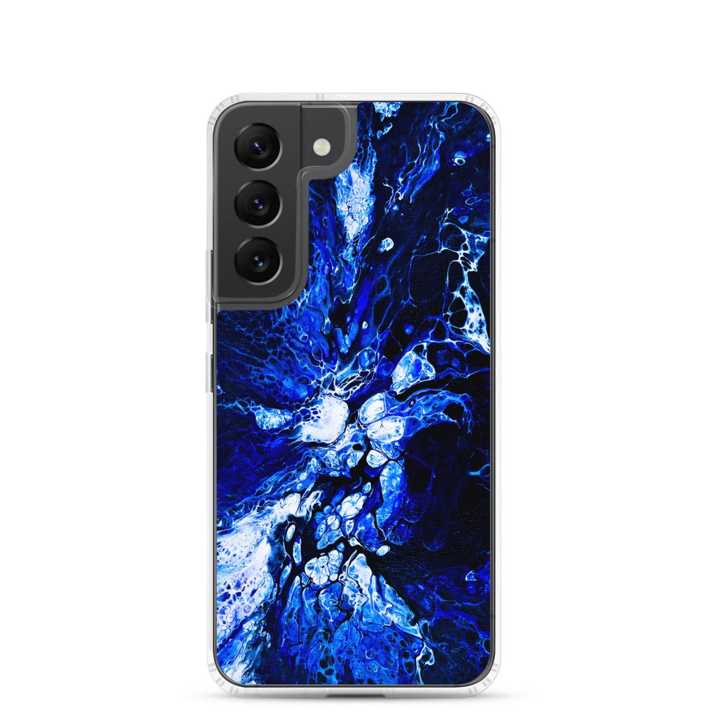 NightOwl Studio Custom Phone Case Compatible with Samsung Galaxy, Slim Cover for Wireless Charging, Drop and Scratch Resistant, Blue Burst