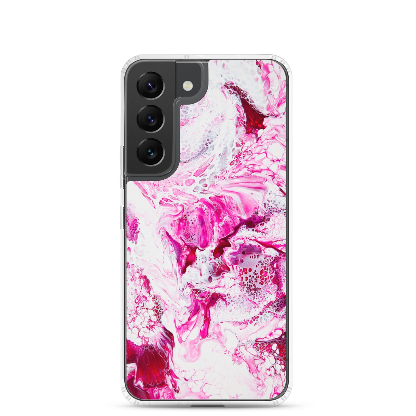 NightOwl Studio Custom Phone Case Compatible with Samsung Galaxy, Slim Cover for Wireless Charging, Drop and Scratch Resistant, Pink Distortion