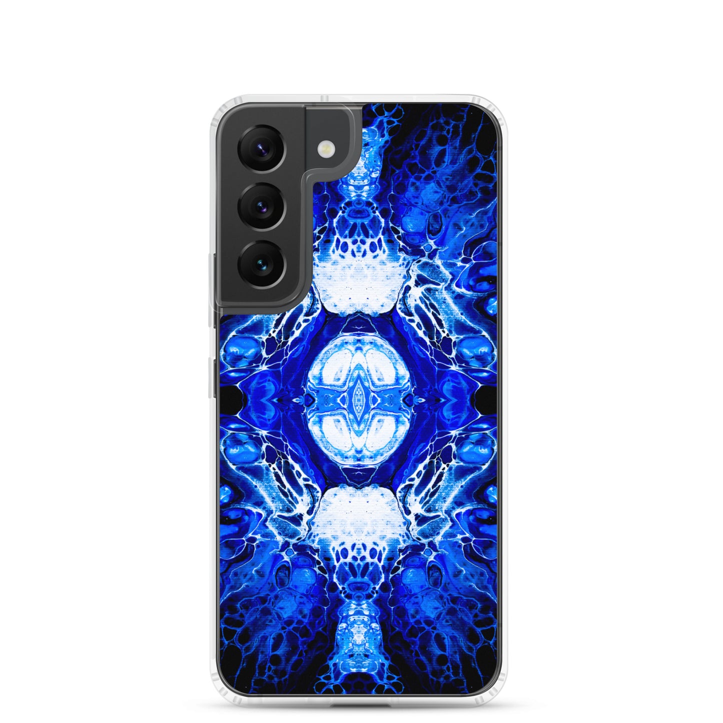 NightOwl Studio Custom Phone Case Compatible with Samsung Galaxy, Slim Cover for Wireless Charging, Drop and Scratch Resistant, Blue Nucleus