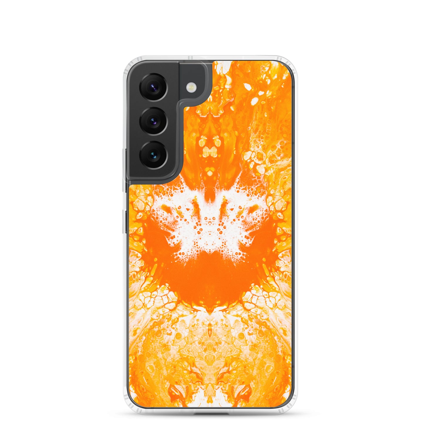 NightOwl Studio Custom Phone Case Compatible with Samsung Galaxy, Slim Cover for Wireless Charging, Drop and Scratch Resistant, Naranja