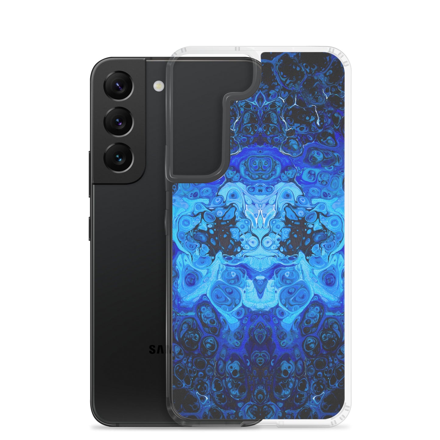 NightOwl Studio Custom Phone Case Compatible with Samsung Galaxy, Slim Cover for Wireless Charging, Drop and Scratch Resistant, Blue Bliss