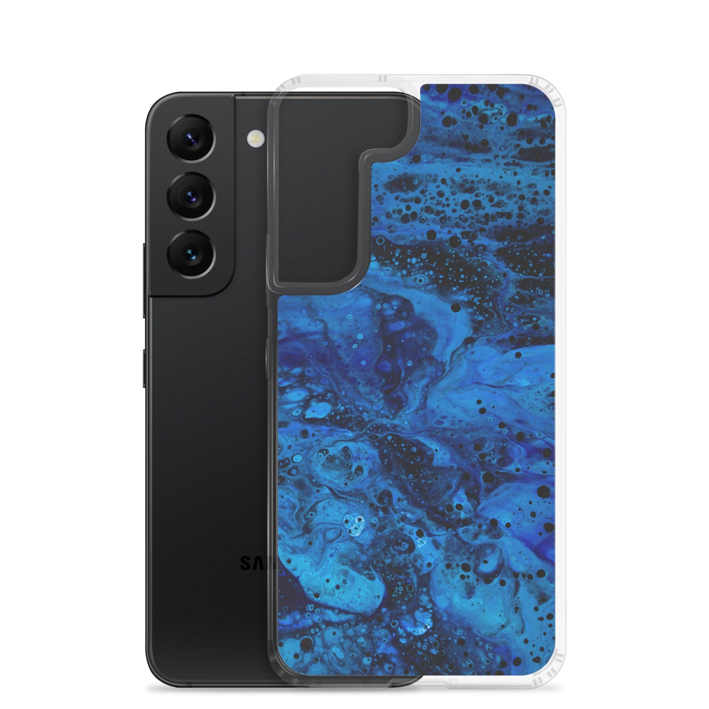 NightOwl Studio Custom Phone Case Compatible with Samsung Galaxy, Slim Cover for Wireless Charging, Drop and Scratch Resistant, Blue Abyss