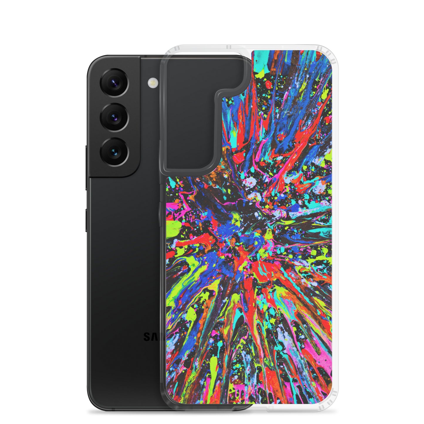 NightOwl Studio Custom Phone Case Compatible with Samsung Galaxy, Slim Cover for Wireless Charging, Drop and Scratch Resistant, Splatter