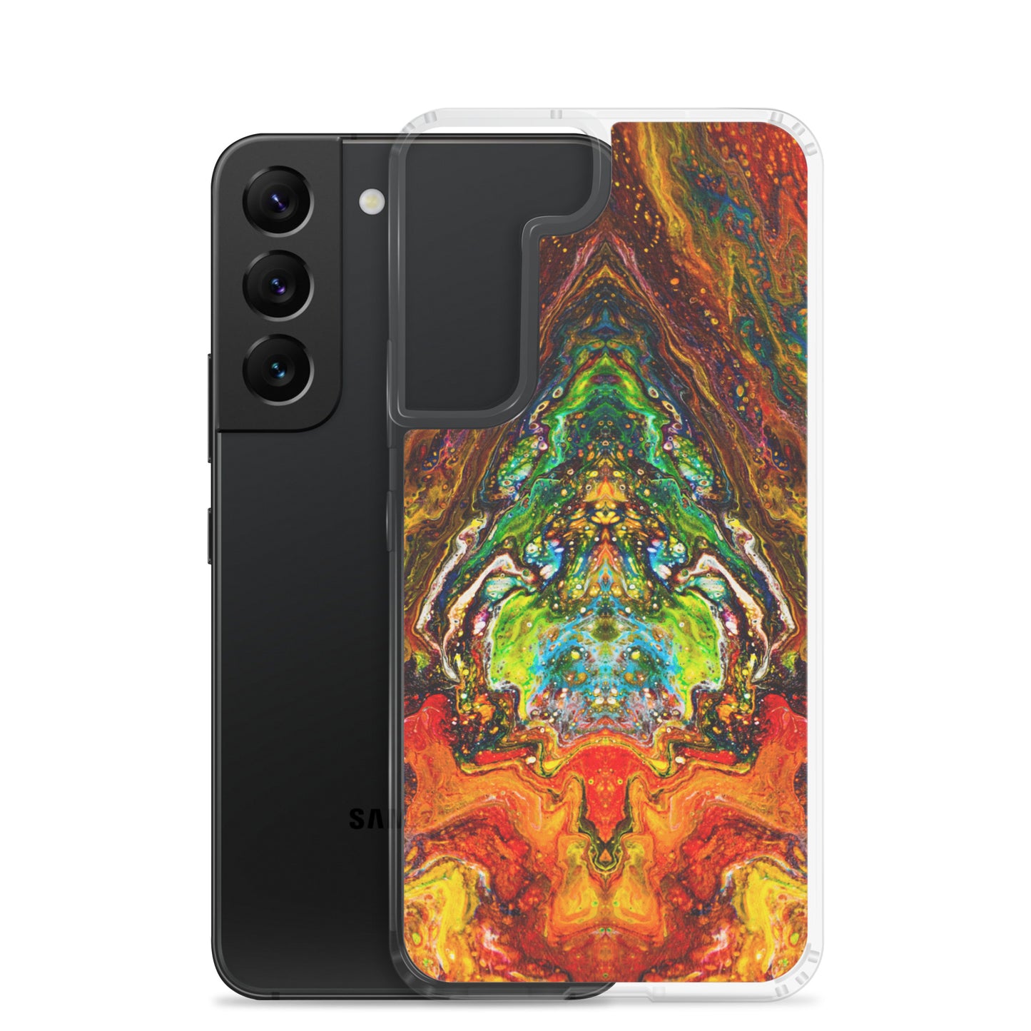 NightOwl Studio Custom Phone Case Compatible with Samsung Galaxy, Slim Cover for Wireless Charging, Drop and Scratch Resistant, Psychedelic Something