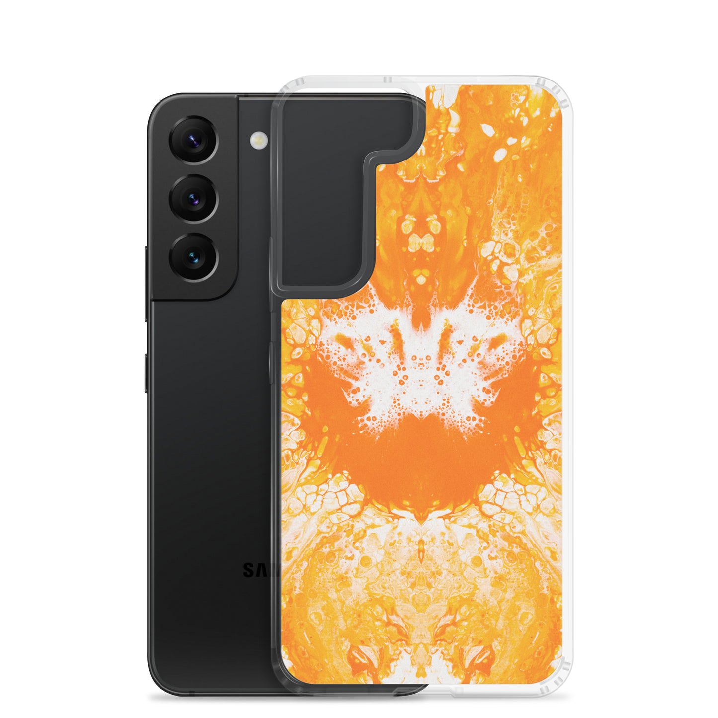 NightOwl Studio Custom Phone Case Compatible with Samsung Galaxy, Slim Cover for Wireless Charging, Drop and Scratch Resistant, Naranja