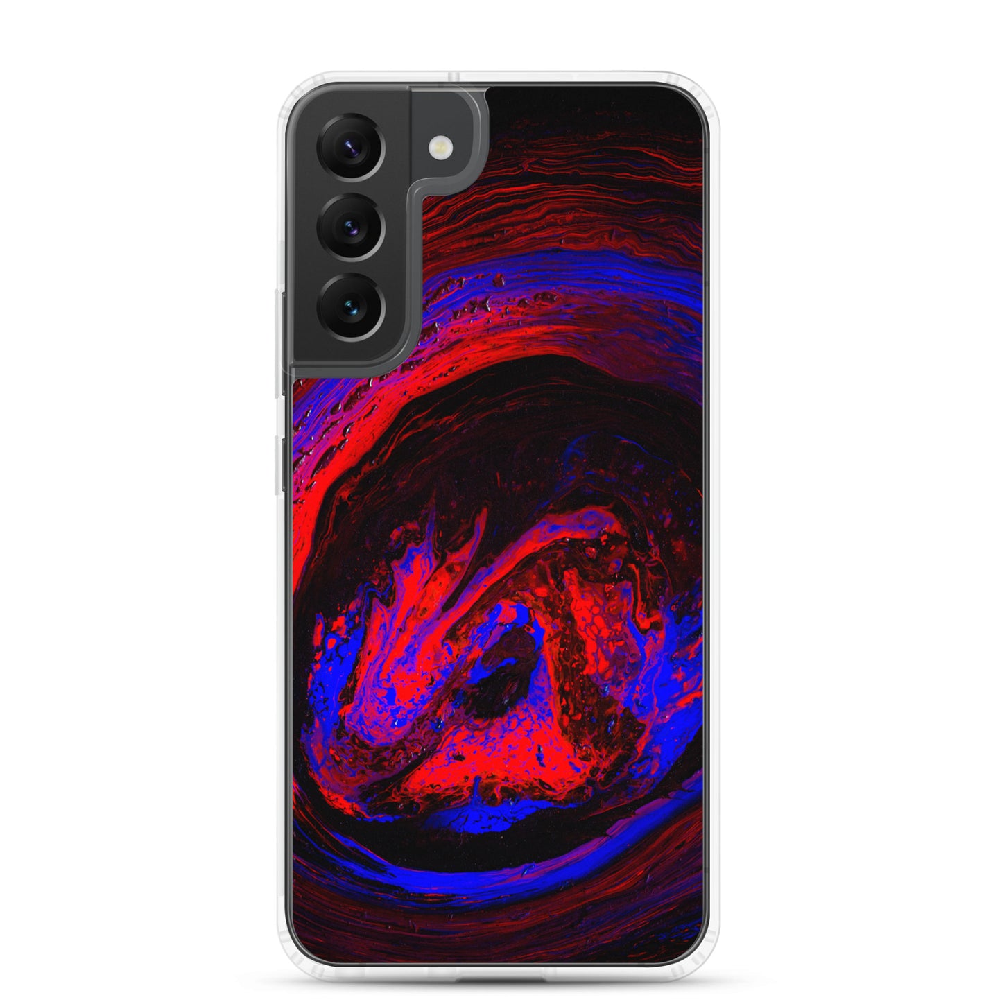 NightOwl Studio Custom Phone Case Compatible with Samsung Galaxy, Slim Cover for Wireless Charging, Drop and Scratch Resistant, Red Vortex