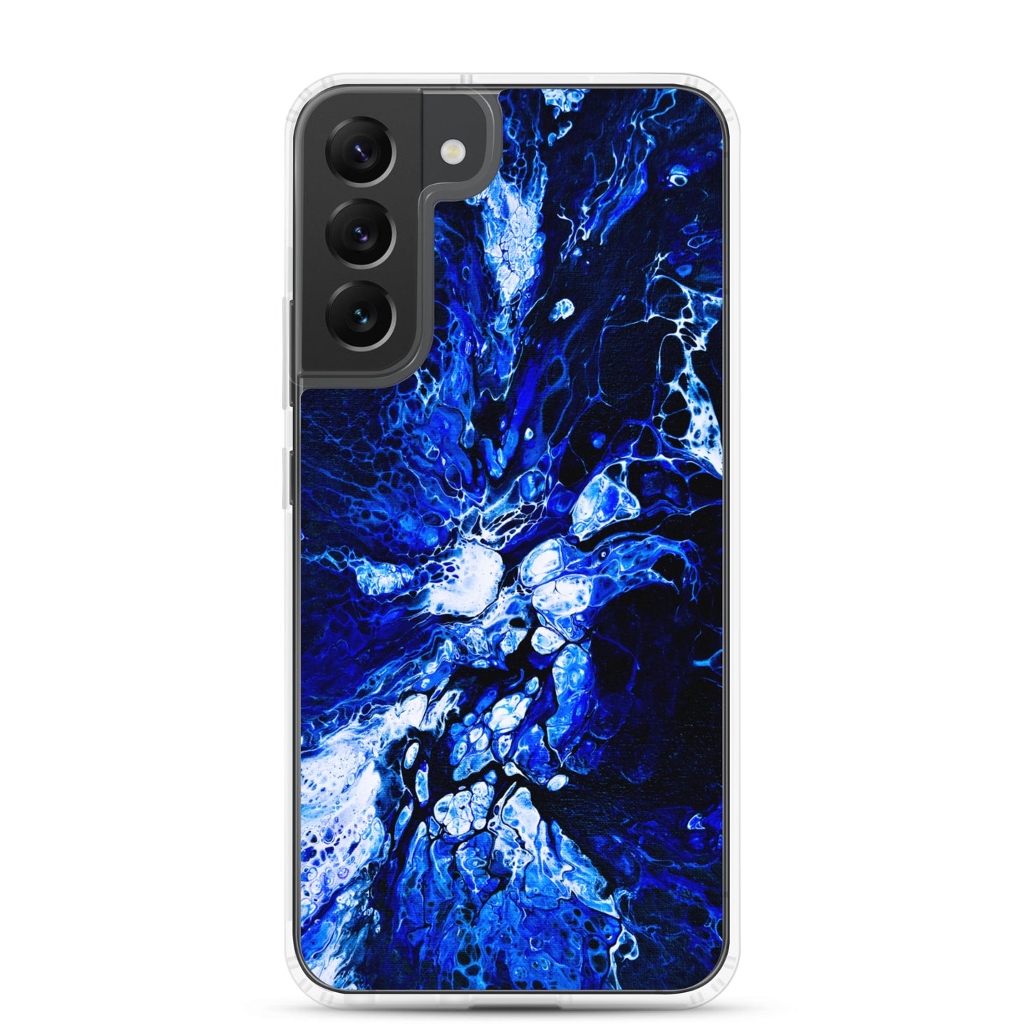 NightOwl Studio Custom Phone Case Compatible with Samsung Galaxy, Slim Cover for Wireless Charging, Drop and Scratch Resistant, Blue Burst