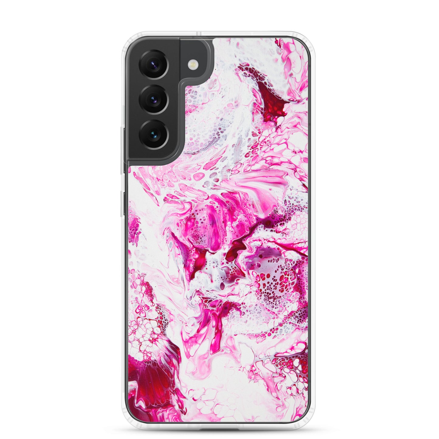 NightOwl Studio Custom Phone Case Compatible with Samsung Galaxy, Slim Cover for Wireless Charging, Drop and Scratch Resistant, Pink Distortion