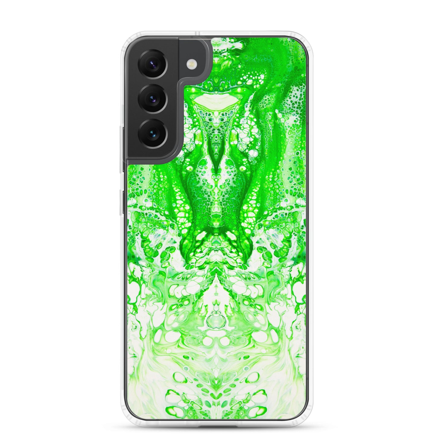 NightOwl Studio Custom Phone Case Compatible with Samsung Galaxy, Slim Cover for Wireless Charging, Drop and Scratch Resistant, Lime Time