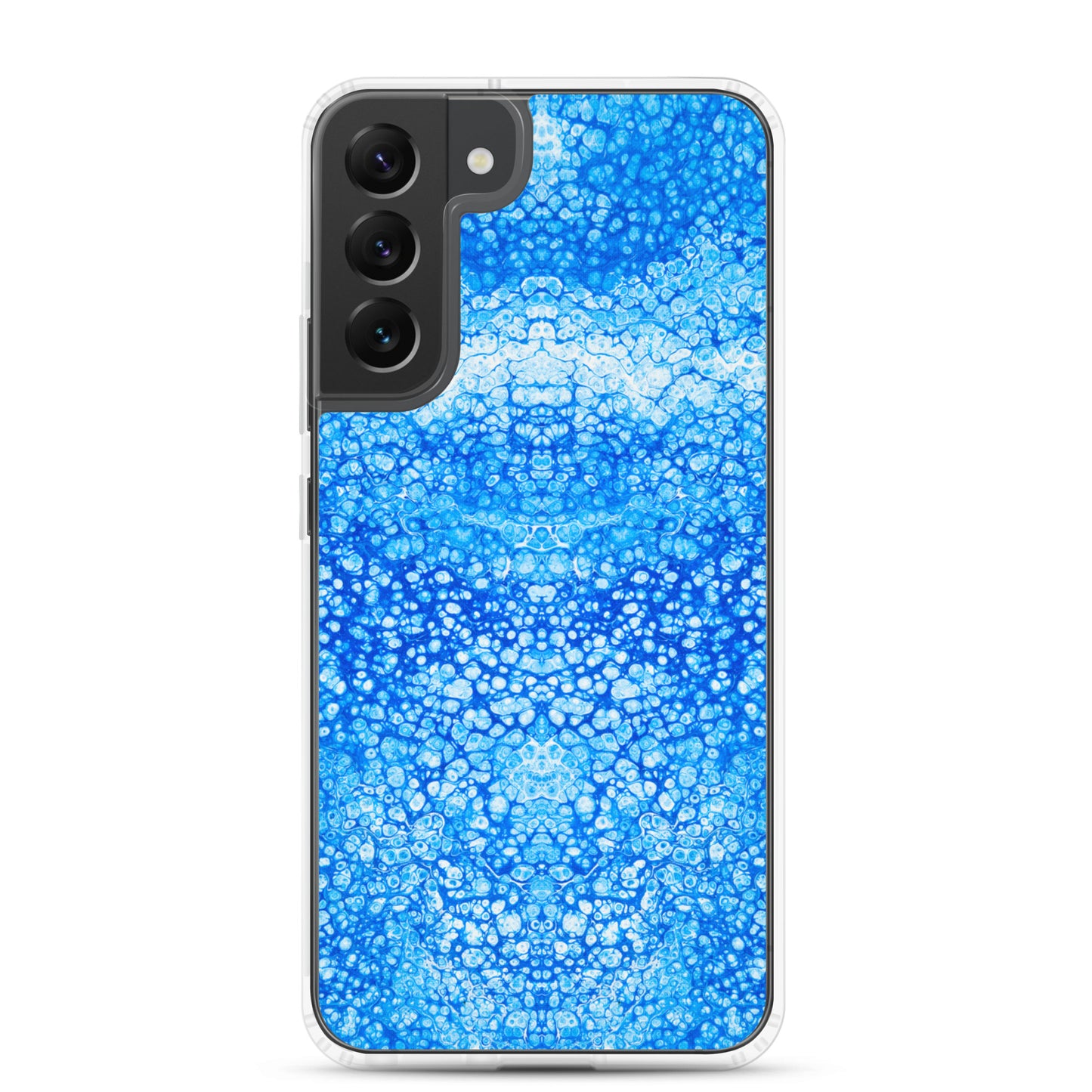 NightOwl Studio Custom Phone Case Compatible with Samsung Galaxy, Slim Cover for Wireless Charging, Drop and Scratch Resistant, Cryptic Blue