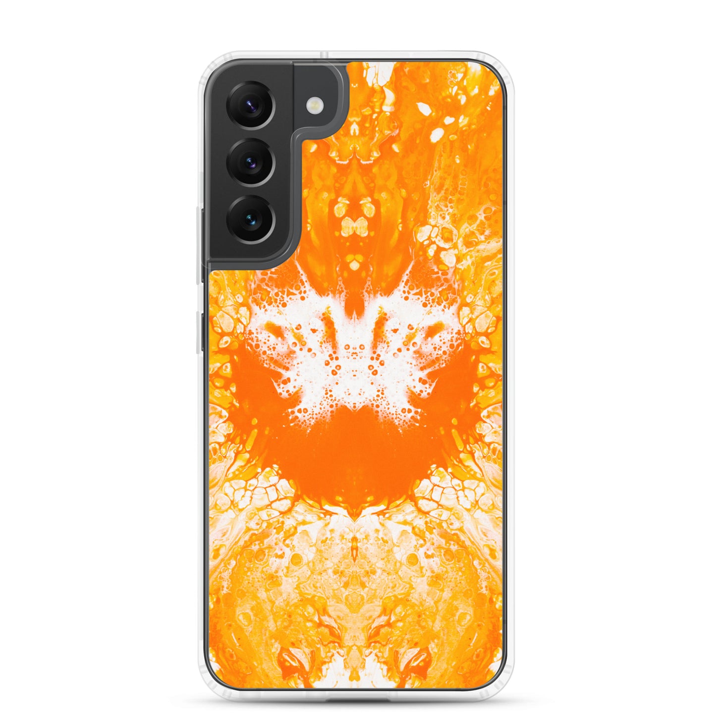 NightOwl Studio Custom Phone Case Compatible with Samsung Galaxy, Slim Cover for Wireless Charging, Drop and Scratch Resistant, Naranja