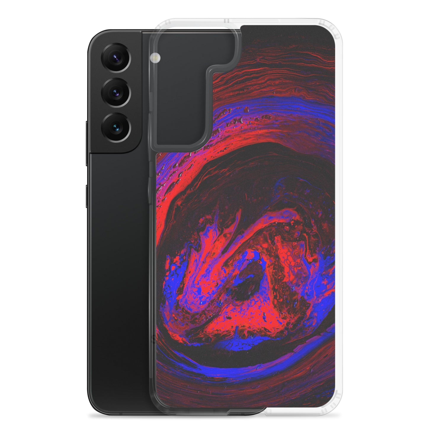 NightOwl Studio Custom Phone Case Compatible with Samsung Galaxy, Slim Cover for Wireless Charging, Drop and Scratch Resistant, Red Vortex