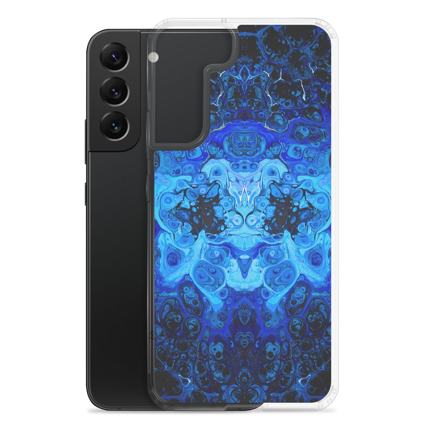 NightOwl Studio Custom Phone Case Compatible with Samsung Galaxy, Slim Cover for Wireless Charging, Drop and Scratch Resistant, Blue Bliss