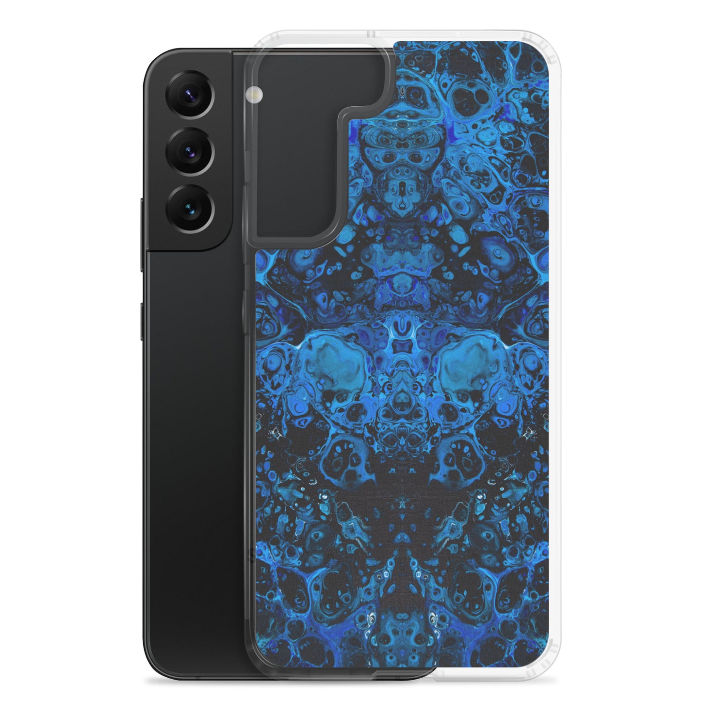 NightOwl Studio Custom Phone Case Compatible with Samsung Galaxy, Slim Cover for Wireless Charging, Drop and Scratch Resistant, Azul