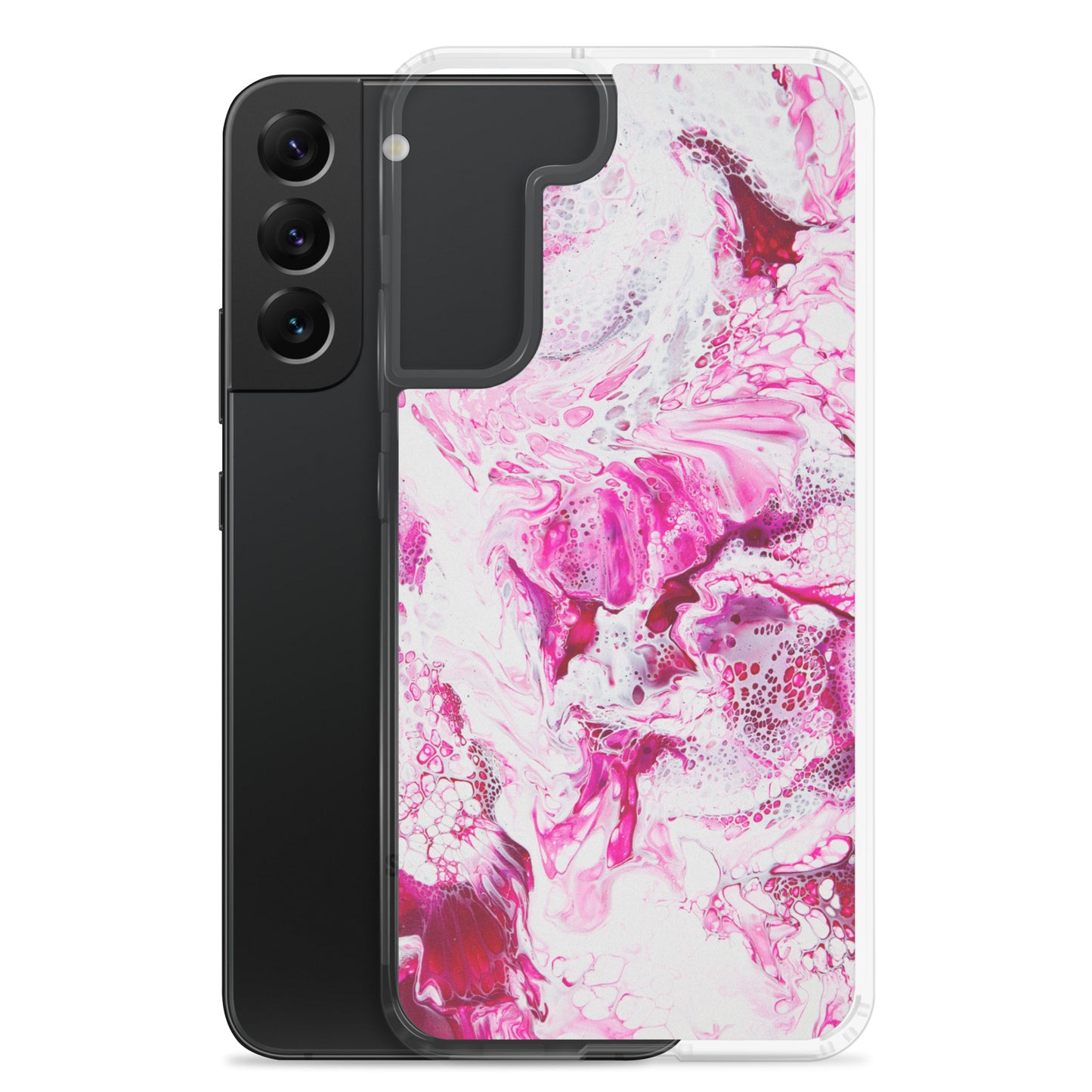 NightOwl Studio Custom Phone Case Compatible with Samsung Galaxy, Slim Cover for Wireless Charging, Drop and Scratch Resistant, Pink Distortion