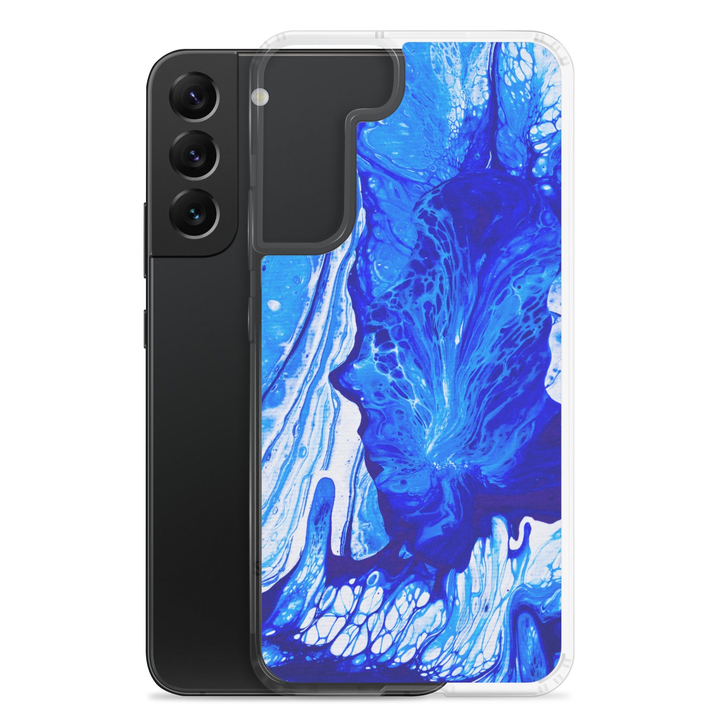 NightOwl Studio Custom Phone Case Compatible with Samsung Galaxy, Slim Cover for Wireless Charging, Drop and Scratch Resistant, Ms. Blue