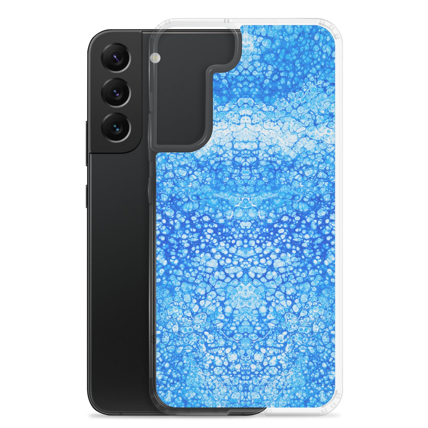 NightOwl Studio Custom Phone Case Compatible with Samsung Galaxy, Slim Cover for Wireless Charging, Drop and Scratch Resistant, Cryptic Blue