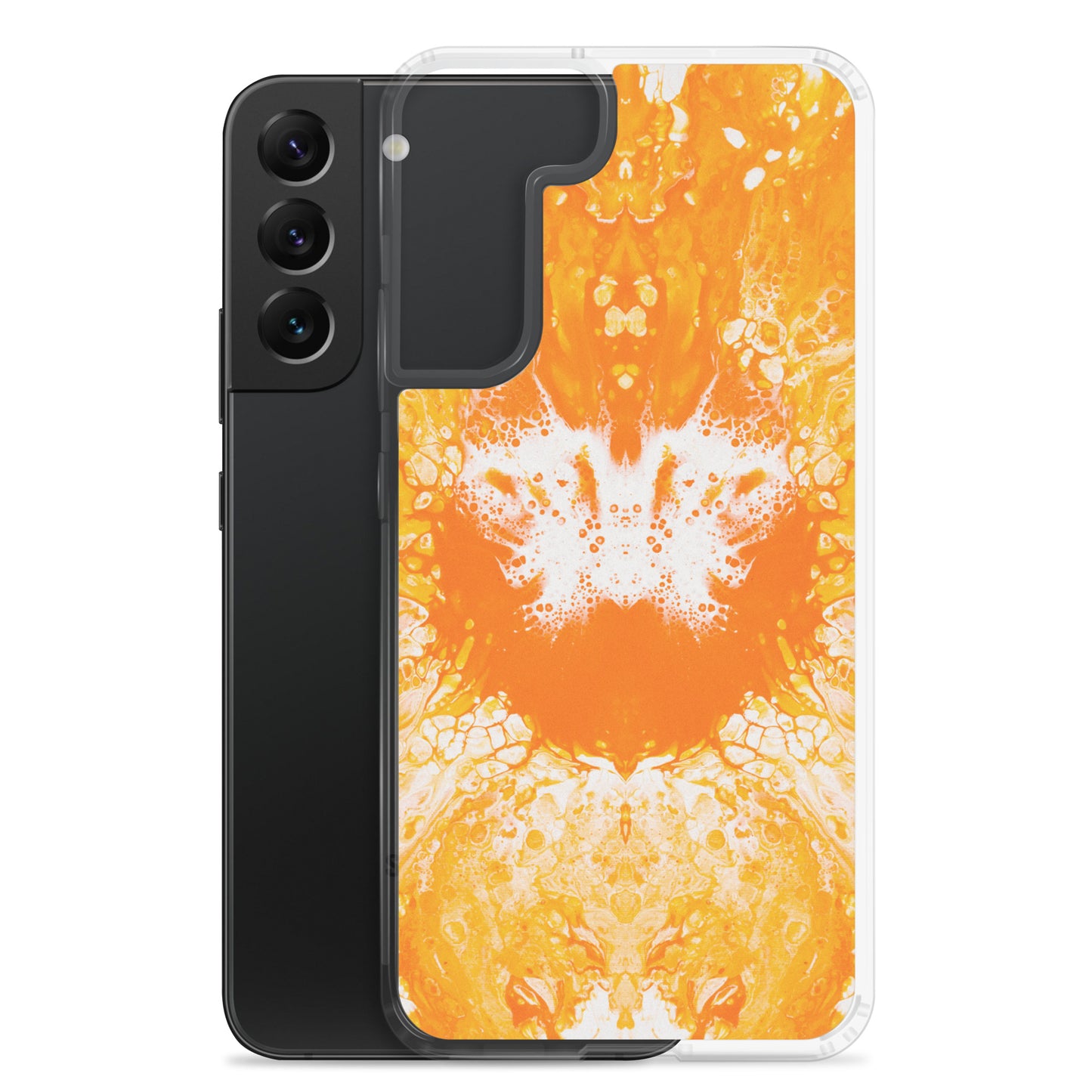 NightOwl Studio Custom Phone Case Compatible with Samsung Galaxy, Slim Cover for Wireless Charging, Drop and Scratch Resistant, Naranja