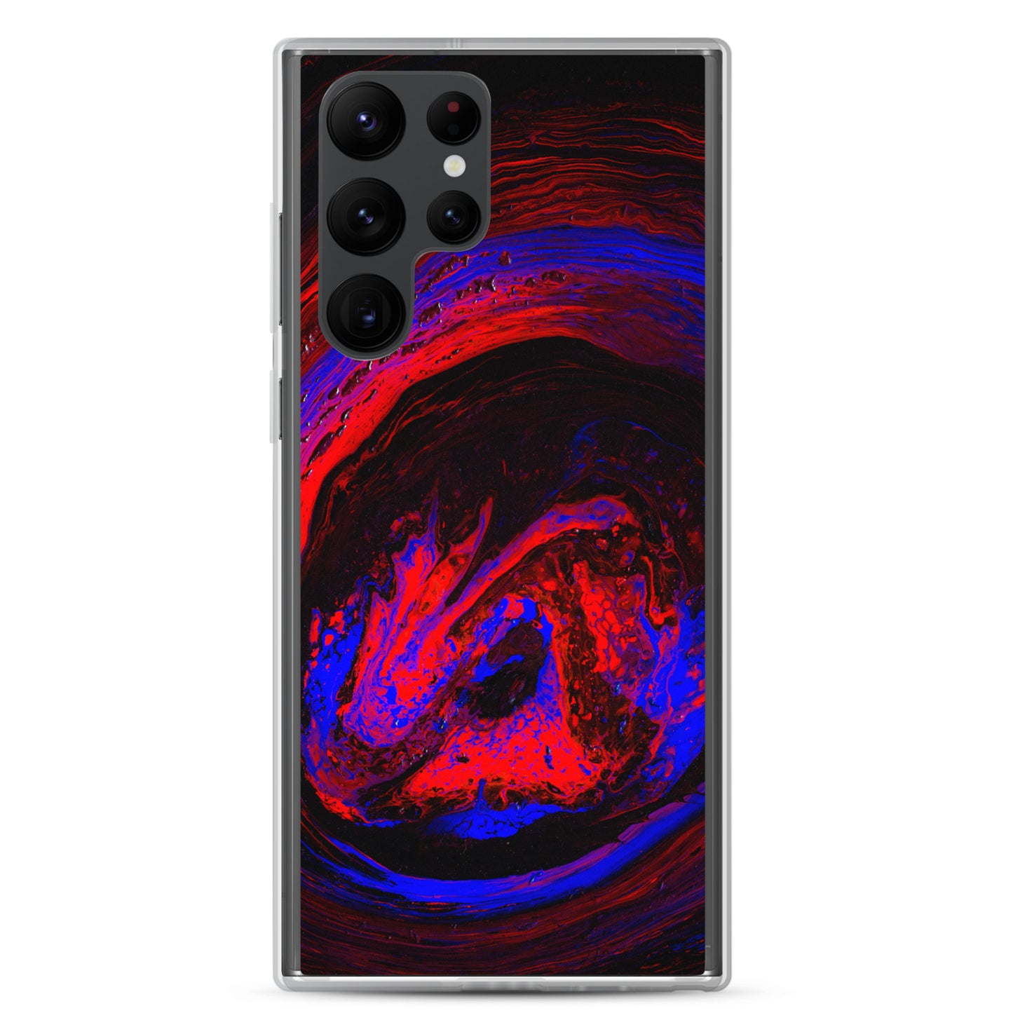 NightOwl Studio Custom Phone Case Compatible with Samsung Galaxy, Slim Cover for Wireless Charging, Drop and Scratch Resistant, Red Vortex