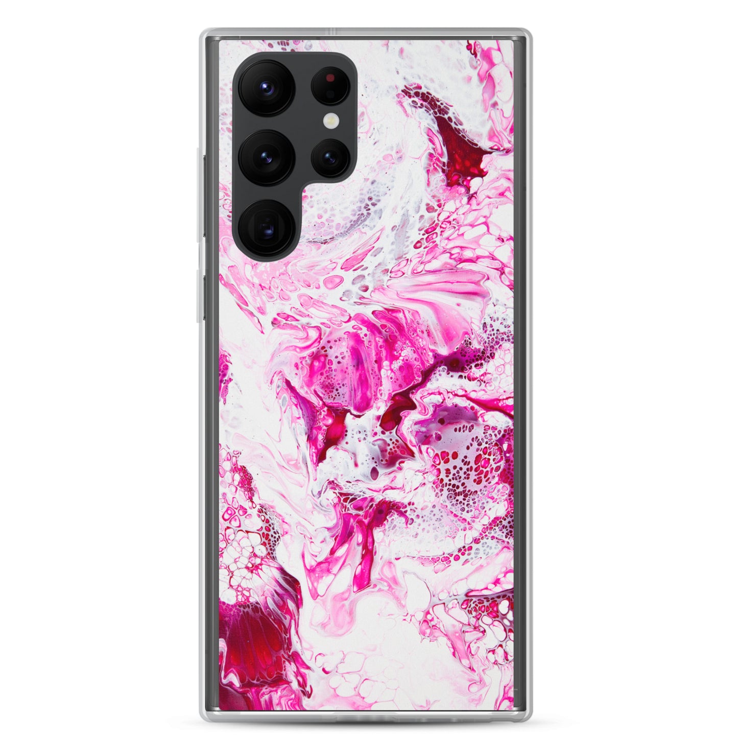 NightOwl Studio Custom Phone Case Compatible with Samsung Galaxy, Slim Cover for Wireless Charging, Drop and Scratch Resistant, Pink Distortion