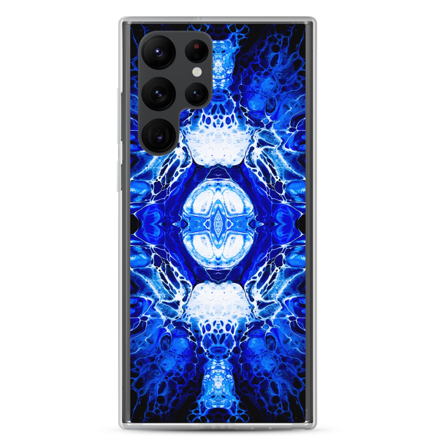 NightOwl Studio Custom Phone Case Compatible with Samsung Galaxy, Slim Cover for Wireless Charging, Drop and Scratch Resistant, Blue Nucleus