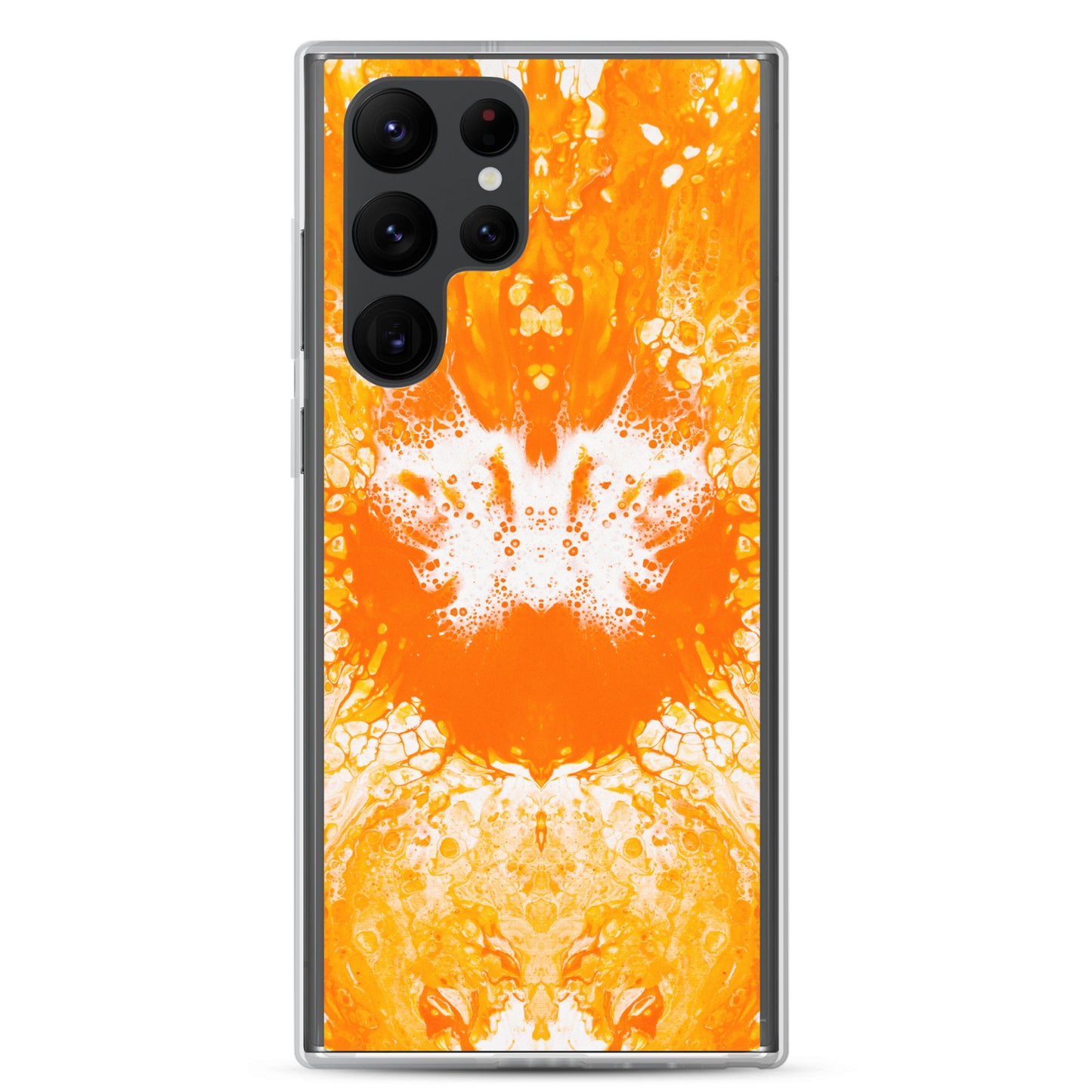 NightOwl Studio Custom Phone Case Compatible with Samsung Galaxy, Slim Cover for Wireless Charging, Drop and Scratch Resistant, Naranja