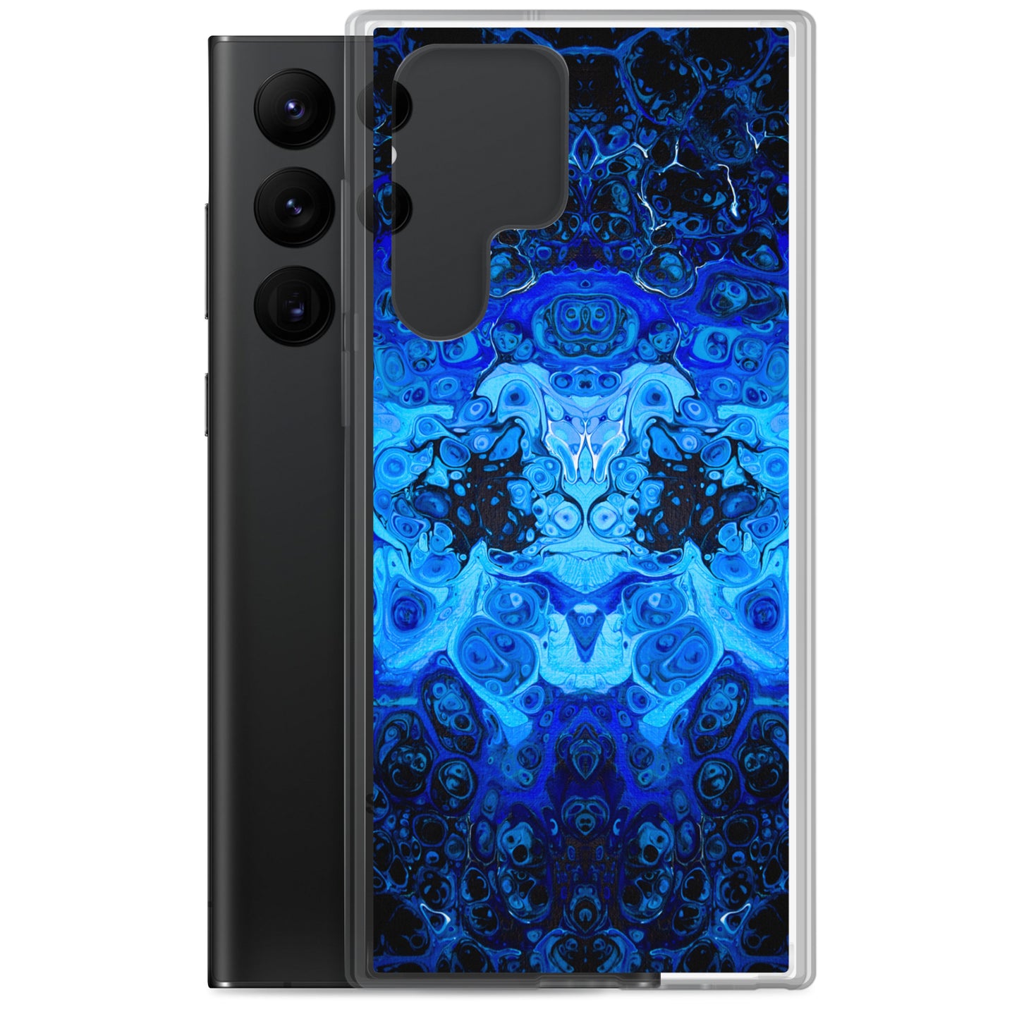 NightOwl Studio Custom Phone Case Compatible with Samsung Galaxy, Slim Cover for Wireless Charging, Drop and Scratch Resistant, Blue Bliss