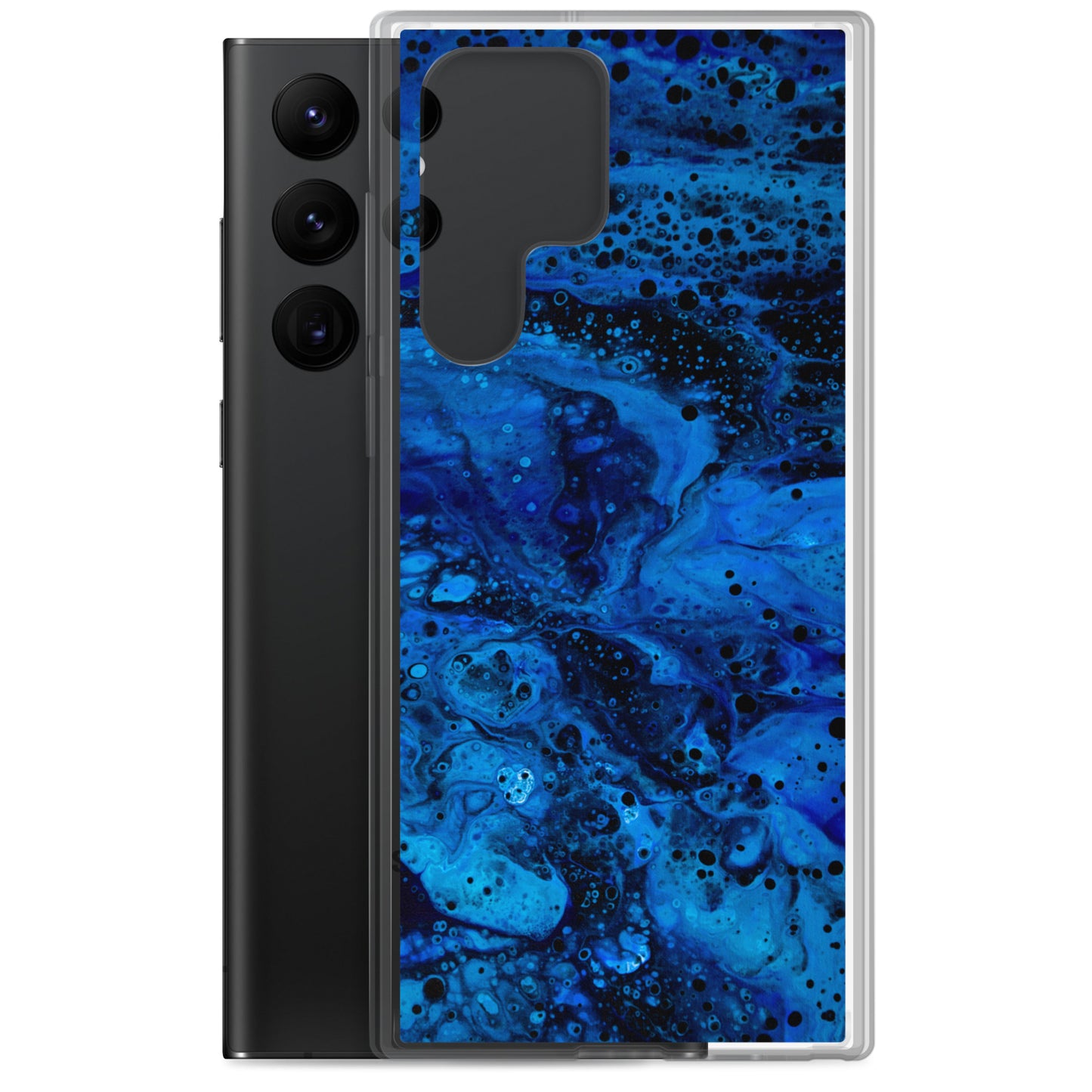 NightOwl Studio Custom Phone Case Compatible with Samsung Galaxy, Slim Cover for Wireless Charging, Drop and Scratch Resistant, Blue Abyss