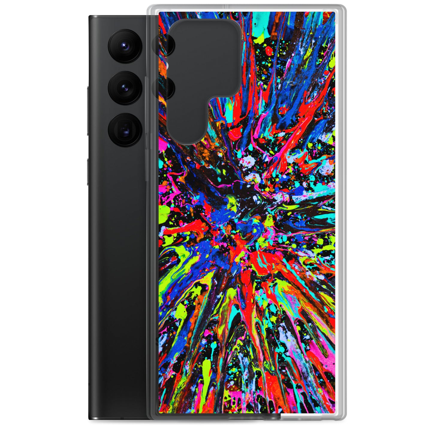 NightOwl Studio Custom Phone Case Compatible with Samsung Galaxy, Slim Cover for Wireless Charging, Drop and Scratch Resistant, Splatter