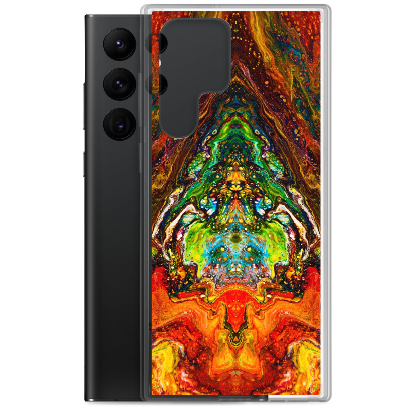 NightOwl Studio Custom Phone Case Compatible with Samsung Galaxy, Slim Cover for Wireless Charging, Drop and Scratch Resistant, Psychedelic Something