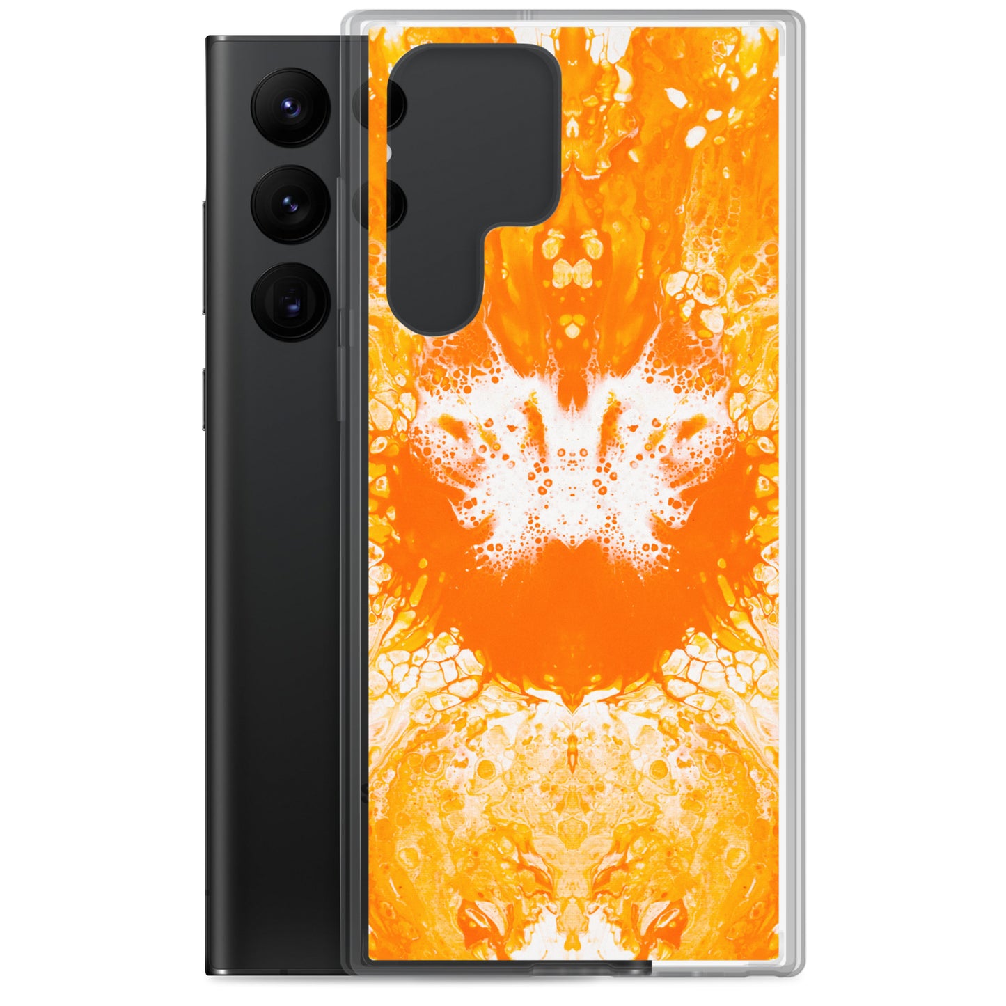 NightOwl Studio Custom Phone Case Compatible with Samsung Galaxy, Slim Cover for Wireless Charging, Drop and Scratch Resistant, Naranja