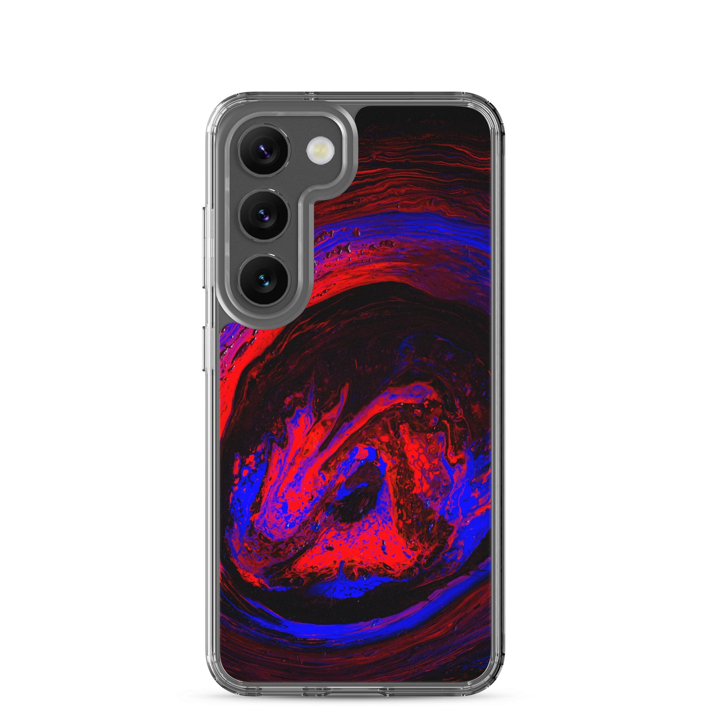 NightOwl Studio Custom Phone Case Compatible with Samsung Galaxy, Slim Cover for Wireless Charging, Drop and Scratch Resistant, Red Vortex