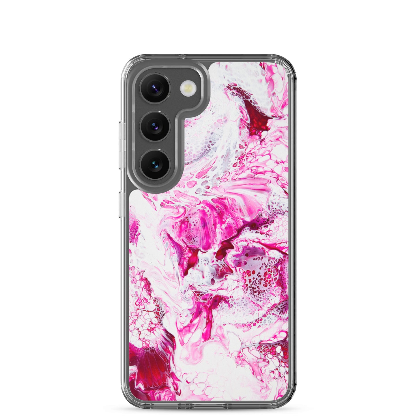 NightOwl Studio Custom Phone Case Compatible with Samsung Galaxy, Slim Cover for Wireless Charging, Drop and Scratch Resistant, Pink Distortion