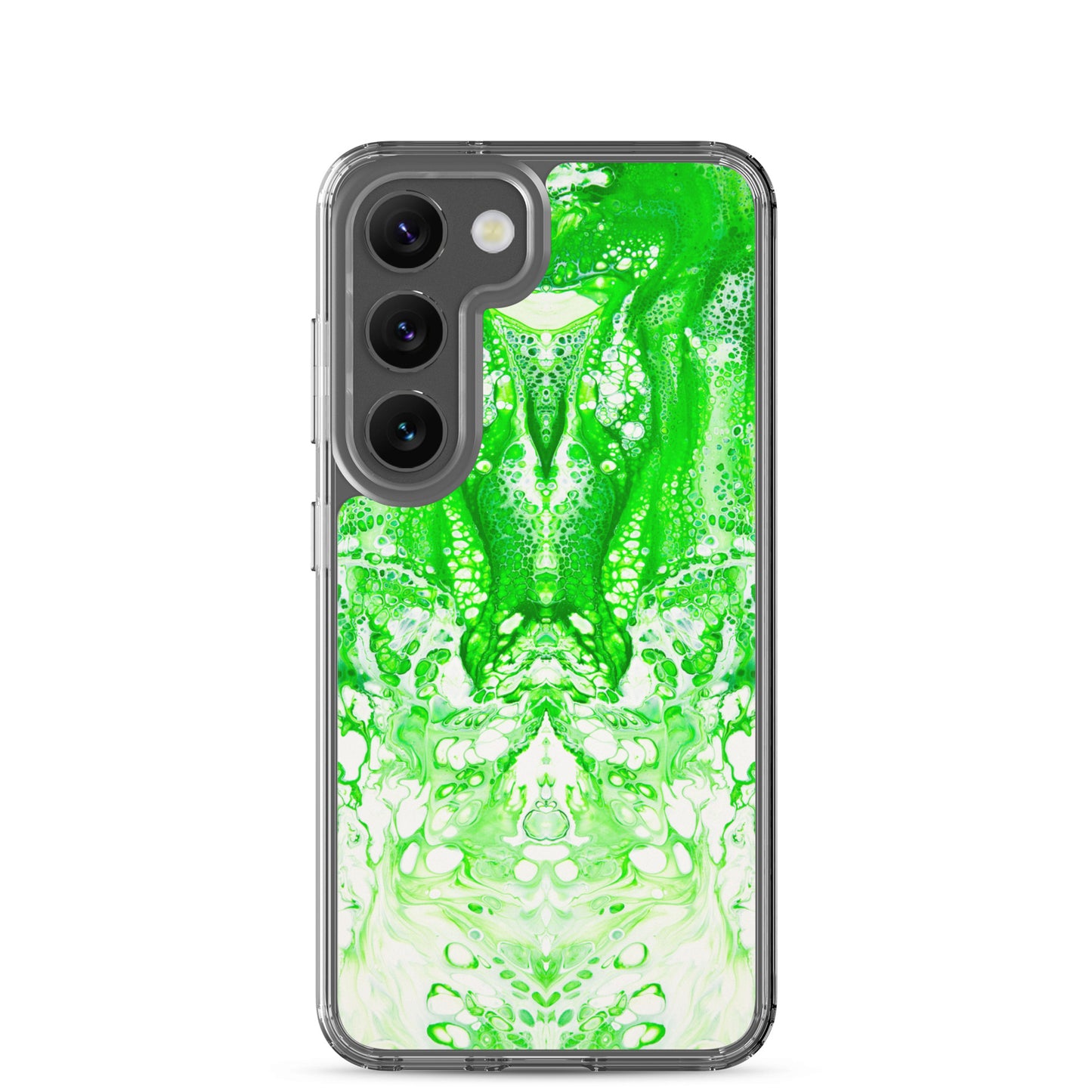 NightOwl Studio Custom Phone Case Compatible with Samsung Galaxy, Slim Cover for Wireless Charging, Drop and Scratch Resistant, Lime Time