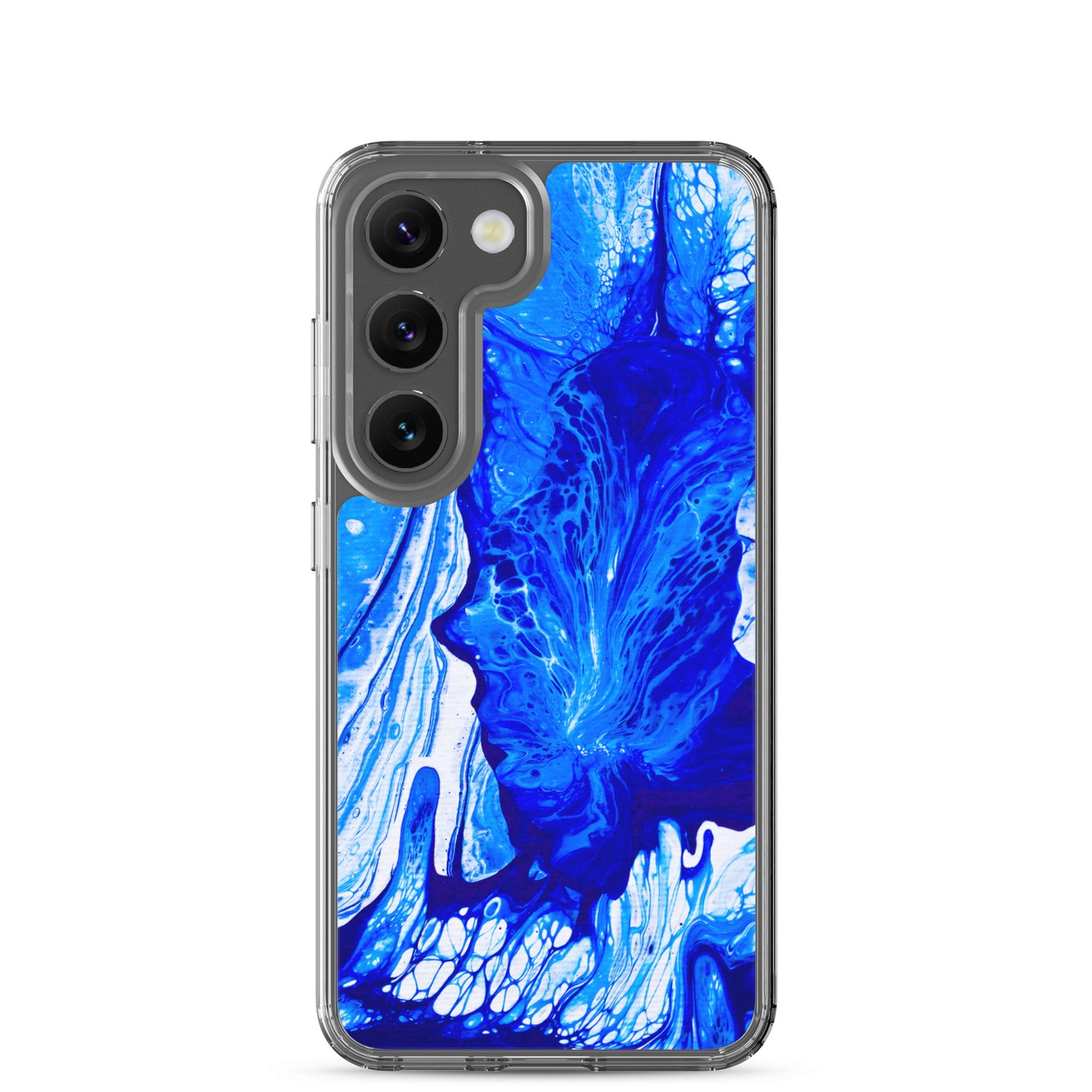 NightOwl Studio Custom Phone Case Compatible with Samsung Galaxy, Slim Cover for Wireless Charging, Drop and Scratch Resistant, Ms. Blue