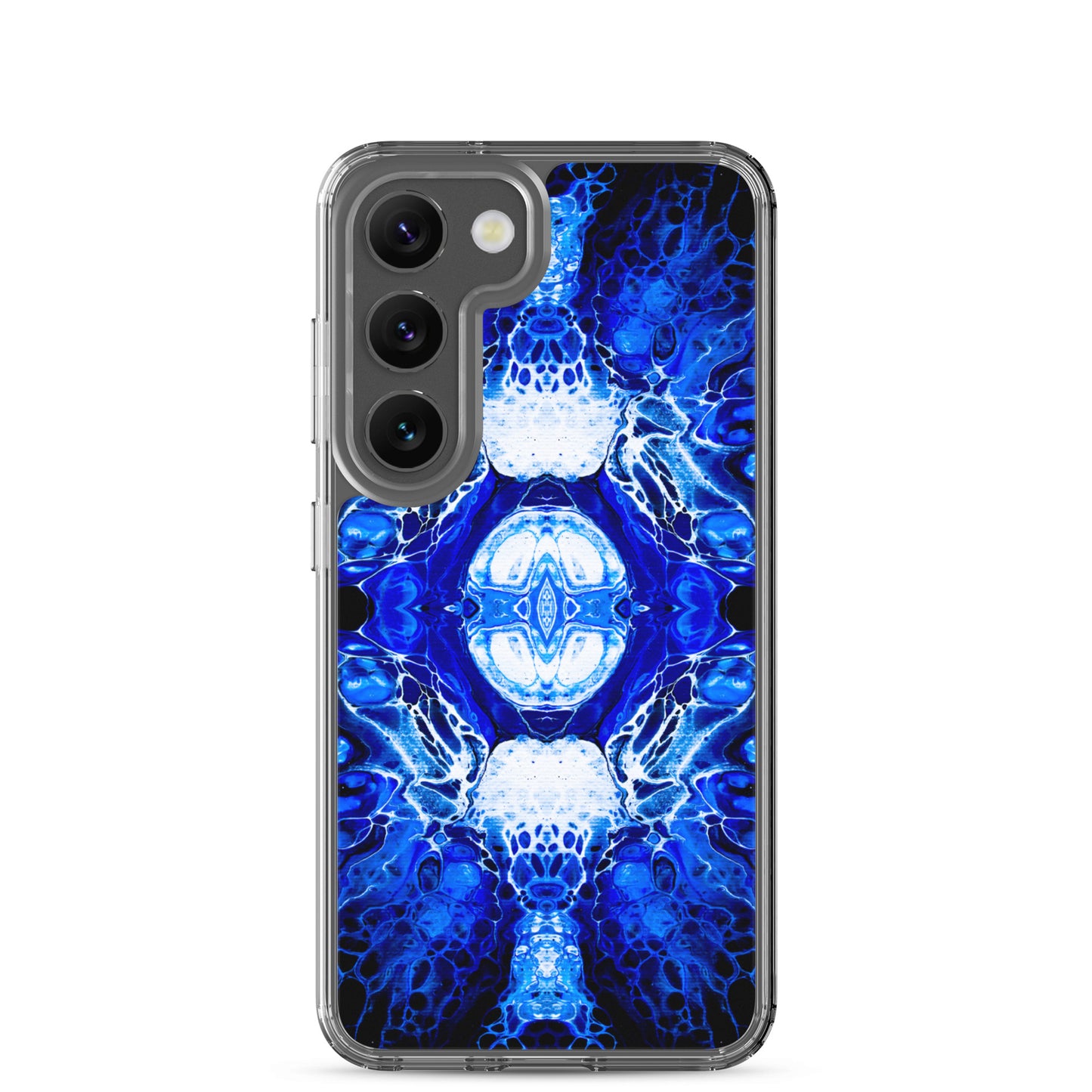 NightOwl Studio Custom Phone Case Compatible with Samsung Galaxy, Slim Cover for Wireless Charging, Drop and Scratch Resistant, Blue Nucleus