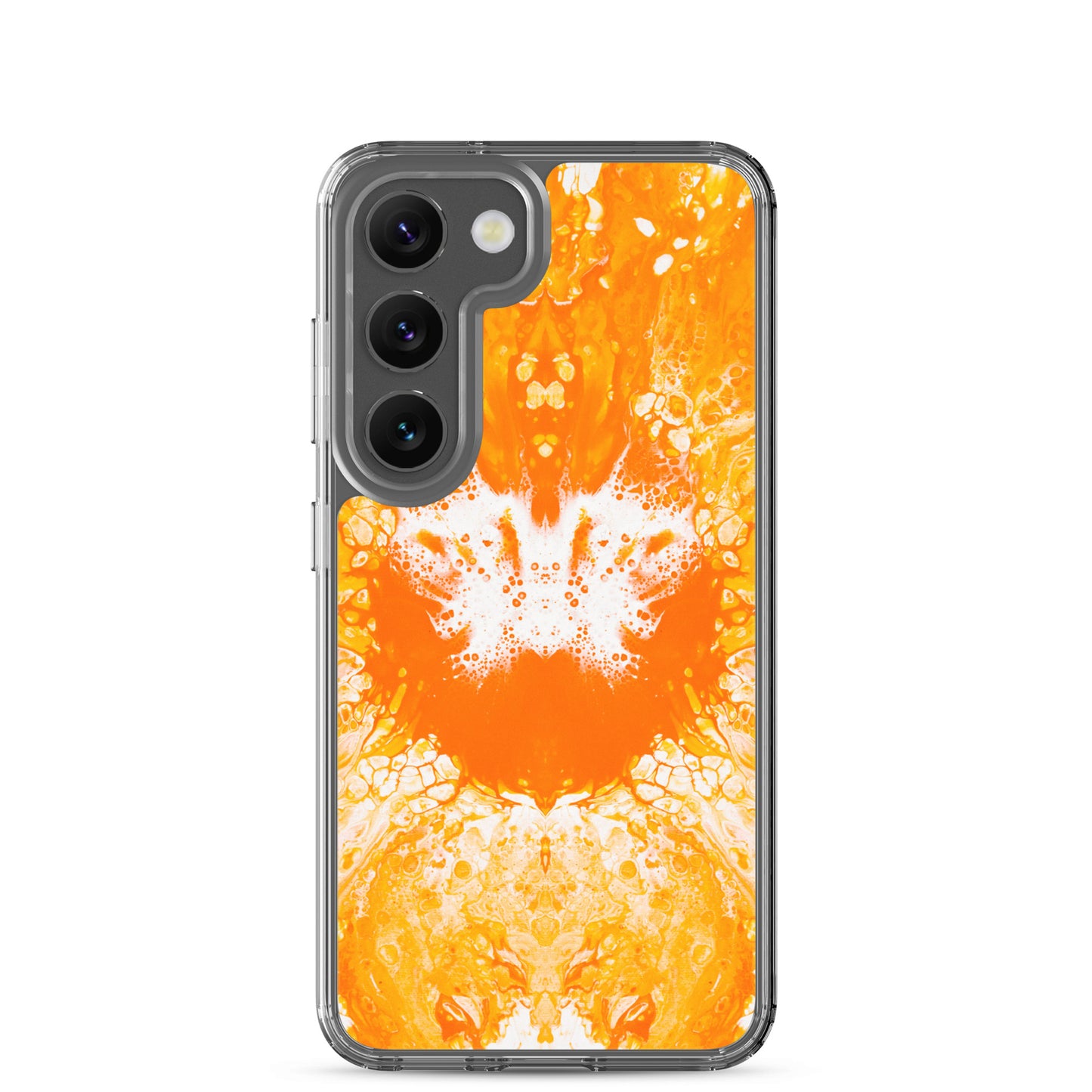 NightOwl Studio Custom Phone Case Compatible with Samsung Galaxy, Slim Cover for Wireless Charging, Drop and Scratch Resistant, Naranja