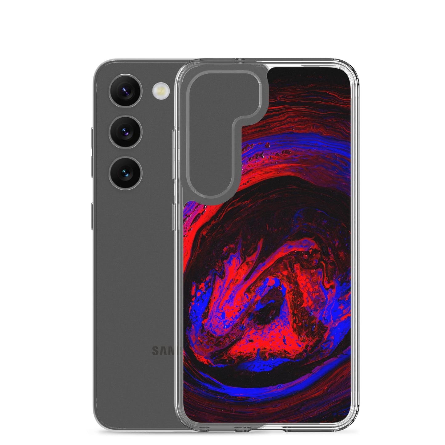 NightOwl Studio Custom Phone Case Compatible with Samsung Galaxy, Slim Cover for Wireless Charging, Drop and Scratch Resistant, Red Vortex