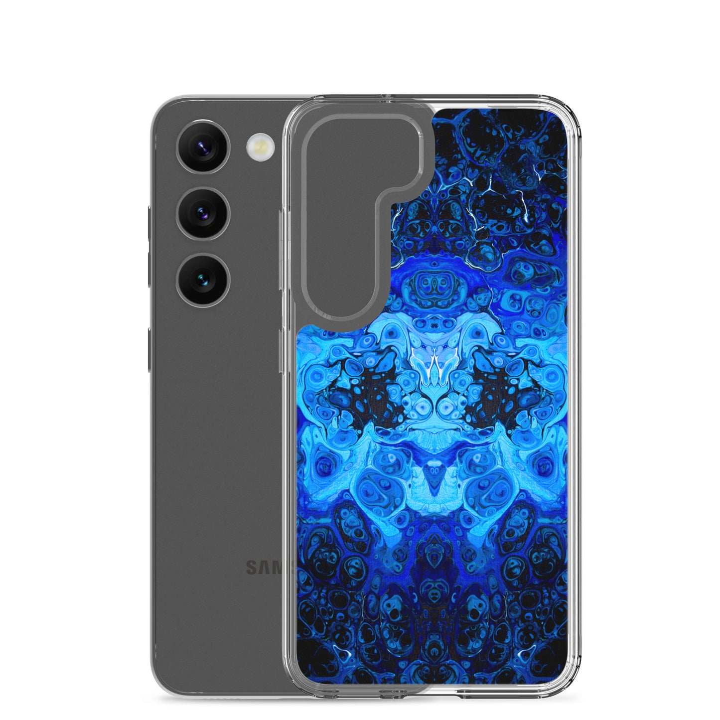 NightOwl Studio Custom Phone Case Compatible with Samsung Galaxy, Slim Cover for Wireless Charging, Drop and Scratch Resistant, Blue Bliss