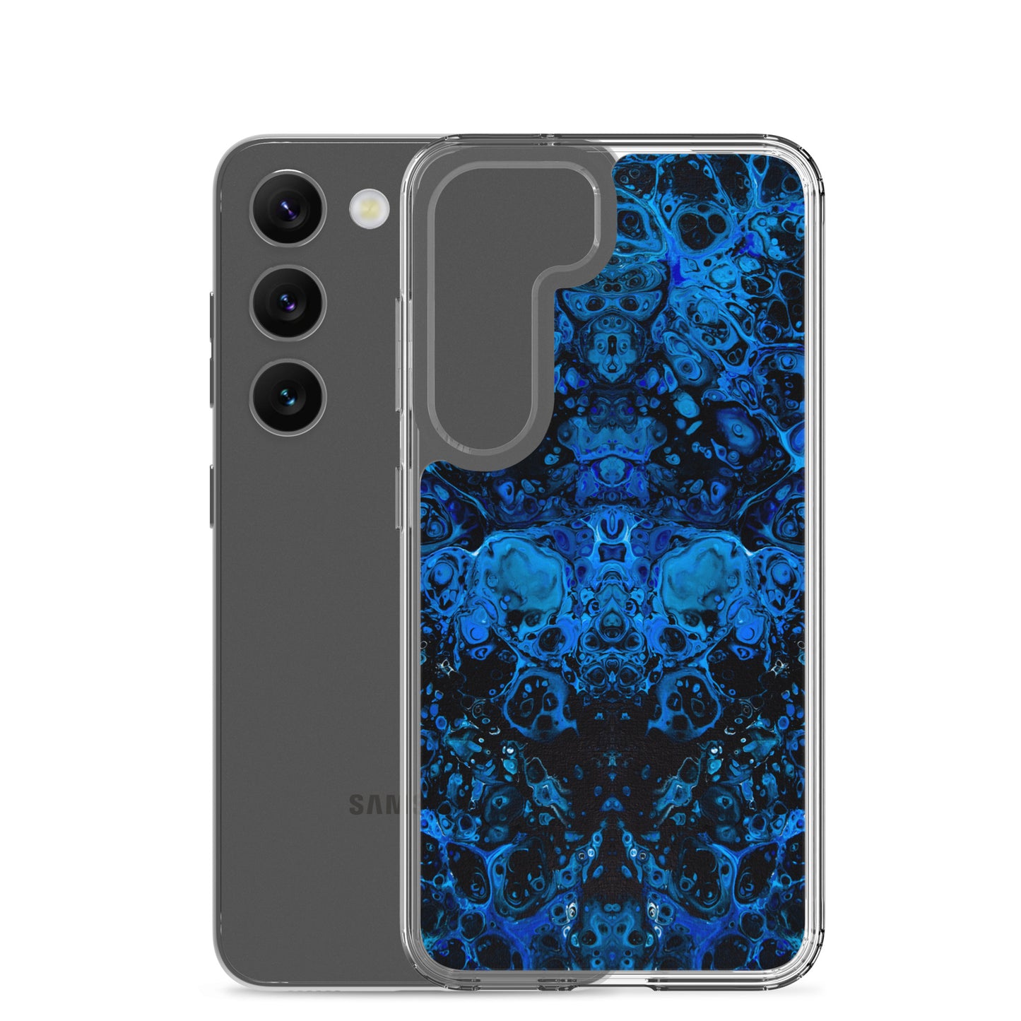 NightOwl Studio Custom Phone Case Compatible with Samsung Galaxy, Slim Cover for Wireless Charging, Drop and Scratch Resistant, Azul