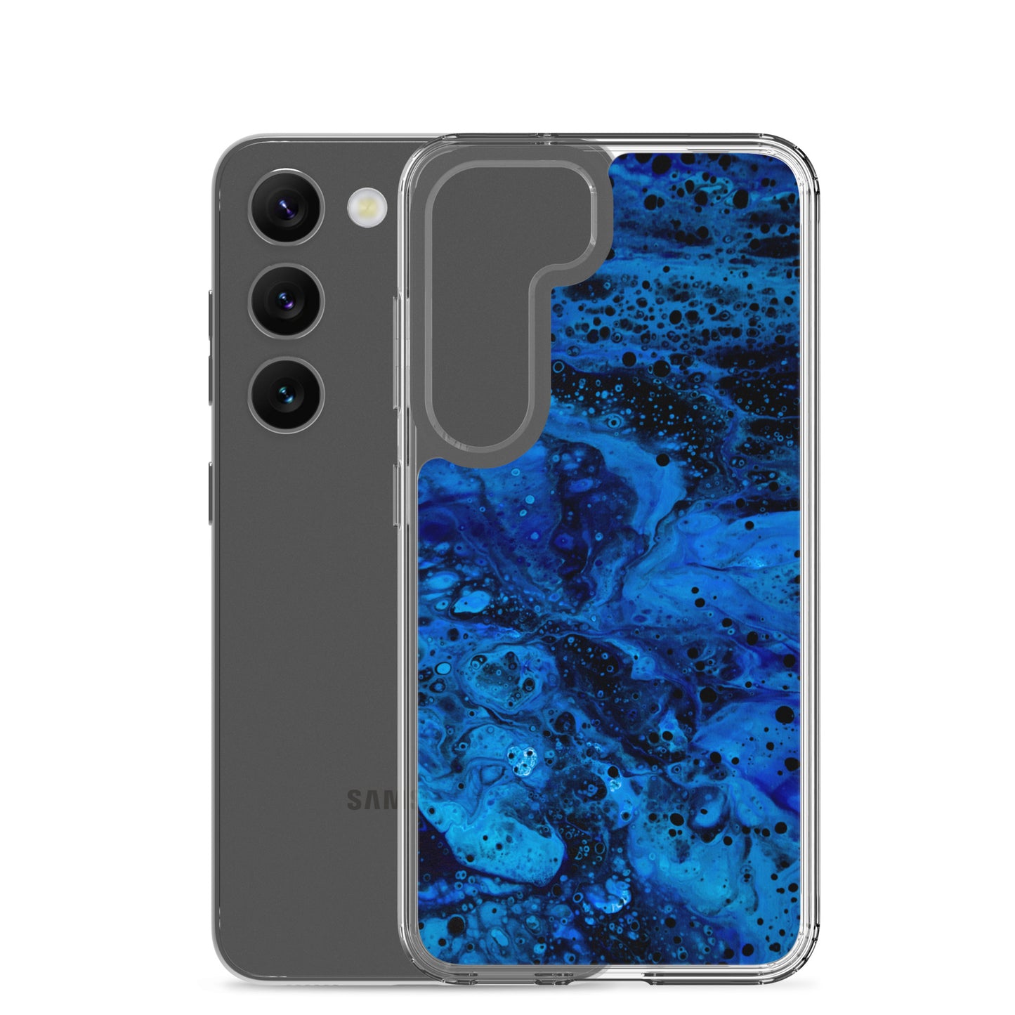 NightOwl Studio Custom Phone Case Compatible with Samsung Galaxy, Slim Cover for Wireless Charging, Drop and Scratch Resistant, Blue Abyss