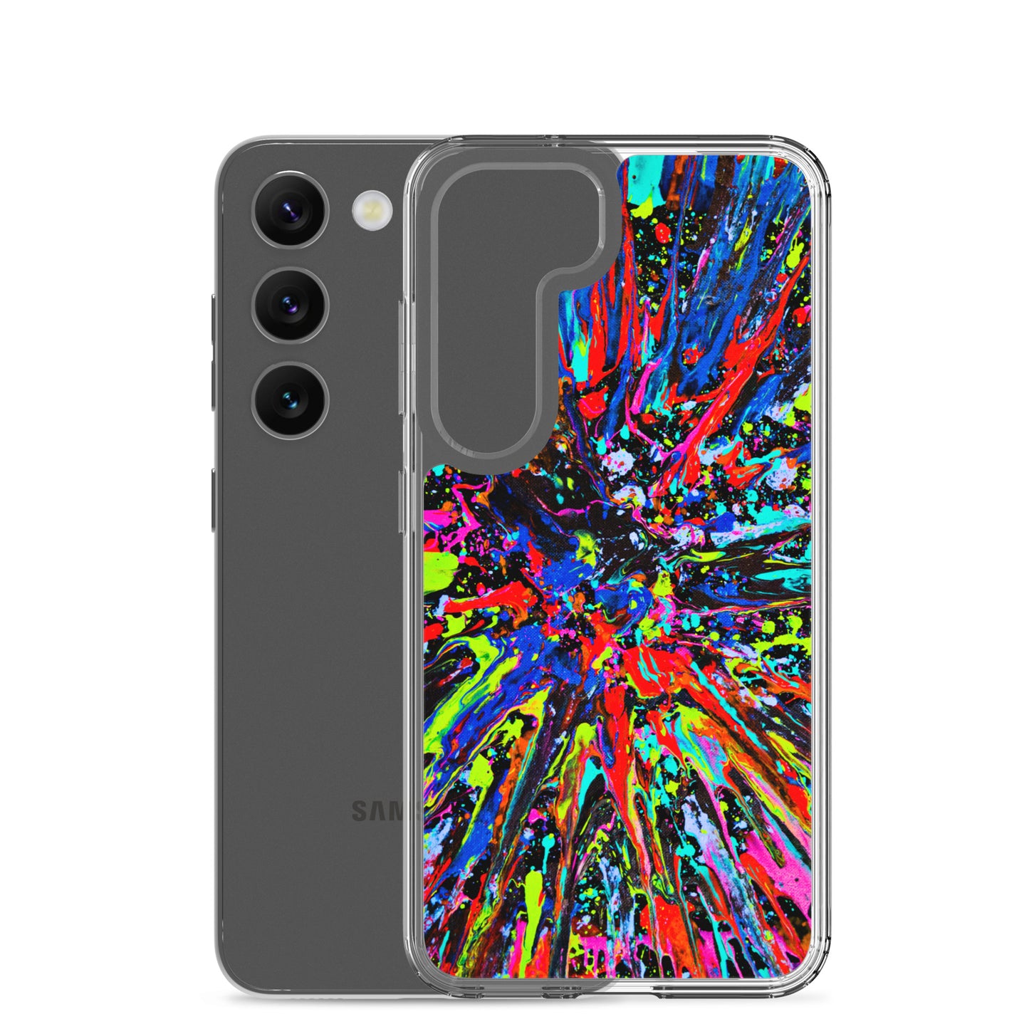 NightOwl Studio Custom Phone Case Compatible with Samsung Galaxy, Slim Cover for Wireless Charging, Drop and Scratch Resistant, Splatter