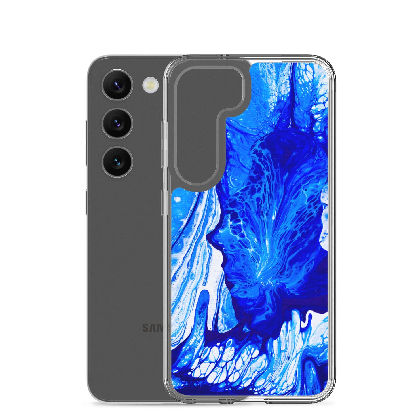 NightOwl Studio Custom Phone Case Compatible with Samsung Galaxy, Slim Cover for Wireless Charging, Drop and Scratch Resistant, Ms. Blue